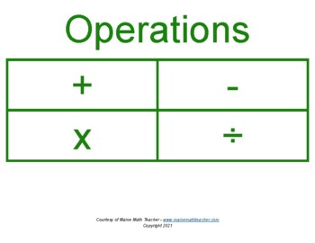 Preview of Operations and Comparison Poster
