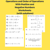 Operations and Order of Operations With Positive and Negat