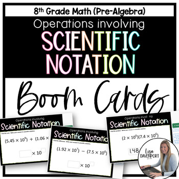 Preview of Operations involving Scientific Notation BOOM™ Digital Task Cards