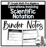 Operations involving Scientific Notation Binder Notes for 