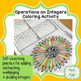 Operations on Integers Coloring Activity