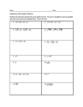 Preview of Operations with Complex Numbers