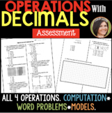 Operations with DECIMALS Assessment Test {includes MODELS}