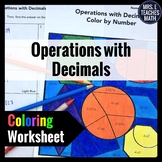 Operations with Decimals Color By Number  6.NS.3