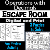 Operations with Decimals Activity: Escape Room Math Breakout Game