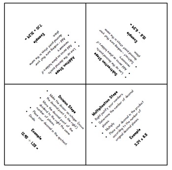 Preview of Operations with Decimals Foldable