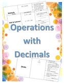 Operations with Decimals Review Graphic Organizer