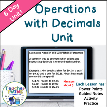 Preview of Operations with Decimals Unit - Add, Subtract, Multiply and Divide Decimals