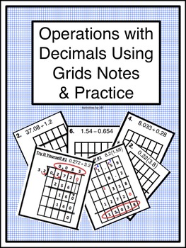 Preview of Operations with Decimals Using Grids Notes & Practice