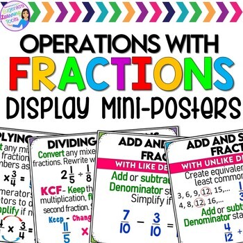 Preview of Operations with Fraction Rules Math Mini-Posters