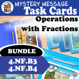 Operations with Fractions | Mystery Message Task Card Bund