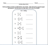 Operations with Fractions Extra Practice Packet