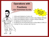 Operations with Fractions Joke Worksheet Bundle (Answer Ke