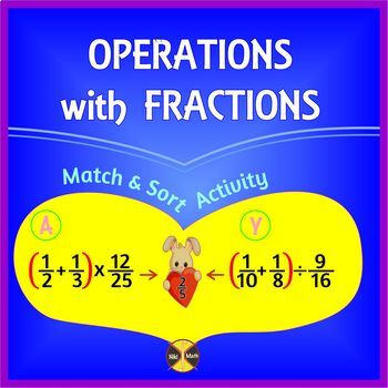 Preview of Operations with Fractions - Match and Sort (Group) Activity