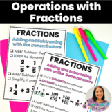 Operations with Fractions Posters Anchor Charts Study Guid
