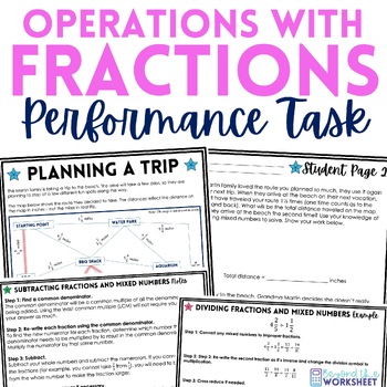 Preview of Fractions and Mixed Numbers Performance Task