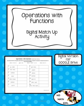 Preview of Operations with Functions Match Up - Digital