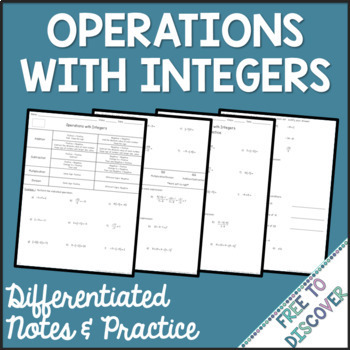 Preview of Integer Operations Notes and Practice