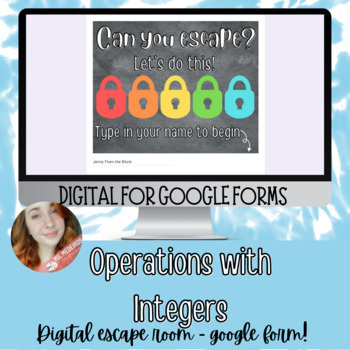 Preview of Operations with Integers Digital Escape Room - Google Form