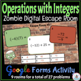 Operations with Integers Digital Math Zombie Escape Room - Google