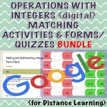 Preview of Operations with Integers Digital Activity & Quiz Bundle