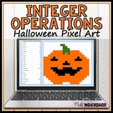 Operations with Integers Halloween Pixel Art