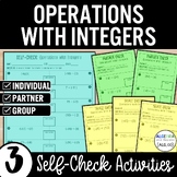 Operations with Integers Math Practice | Self-Check Review