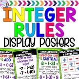 Operations with Integers Math Reference Posters | Math Rul