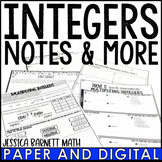 Operations with Integers Guided Notes Homework Warm Ups Ex