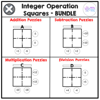 Preview of Operations with Integers Puzzle Rational Numbers - BUNDLE
