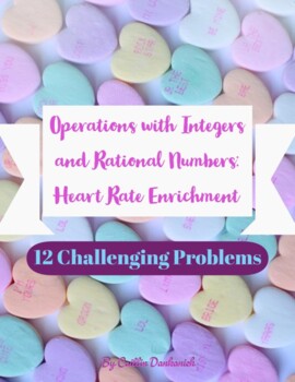 Preview of Operations with Integers & Rational Numbers: Heart Rate Task Cards/Google Form