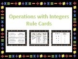 Operations with Integers Rule Cards