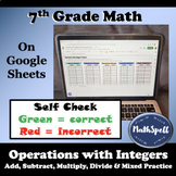 Operations with Integers Self-Check Practice on Google She