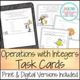 Operations with Integers - Task Cards - PDF & Digital