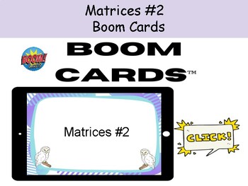 Preview of Operations with Matrices #2 for Boom Cards