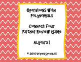 Operations with Polynomials Connect Four Partner Review Game