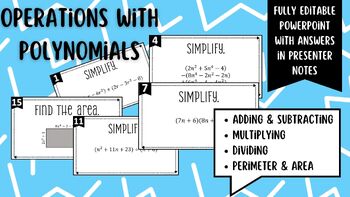 Preview of Operations with Polynomials Review