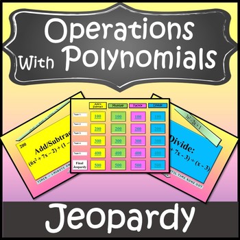 Preview of Polynomial Operations Game {Operations with Polynomials Review} {Algebra Games}