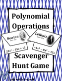 Operations with Polynomials Scavenger Hunt Game