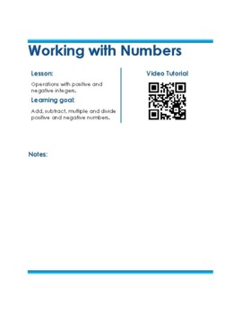 Preview of Operations with Positive and Negative Integers Video lesson with Quiz