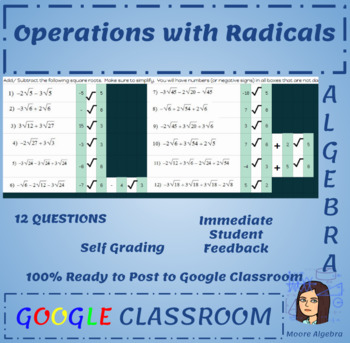 Preview of Operations with Radicals - Adding and Subtracting Square Roots - Google