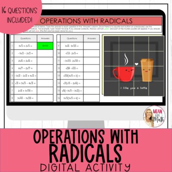 Preview of Operations with Radicals Digital Activity