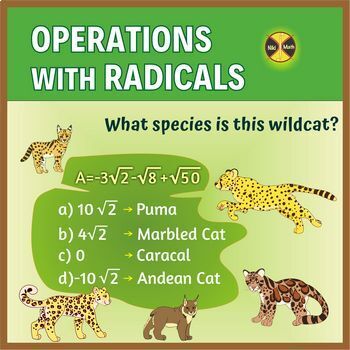 Preview of Operations with Radicals - What Species is This Wildcat?(GAME)