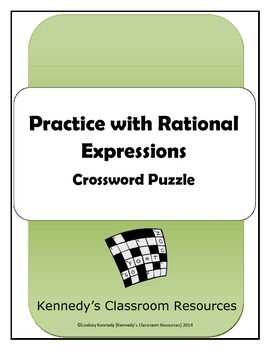 Preview of Operations with Rational Expressions - Crossword Puzzle