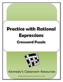 Operations with Rational Expressions - Crossword Puzzle