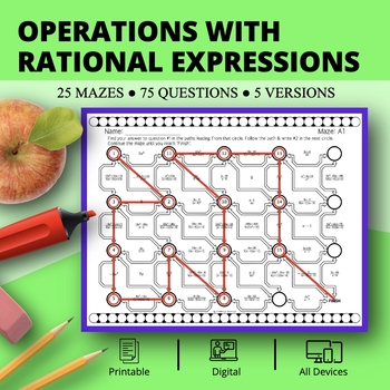 Preview of Operations with Rational Expressions Maze Activity
