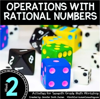 Preview of Operations with Rational Numbers 7th Math Stations Now®️ Math Game Math Activity