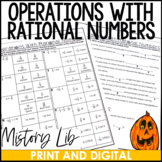 Operations with Rational Numbers Halloween Activity Mistory Lib
