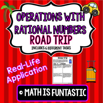 Preview of Operations with Rational Numbers - Road Trip Application