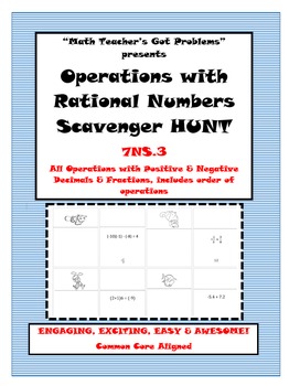 Preview of Operations with Rational Numbers Scavenger Hunt 7NS.3